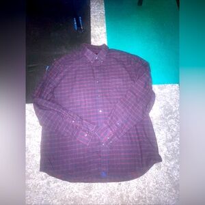 Untuckit XL Red Plaid Flannel Long Sleeve Button Up Mens